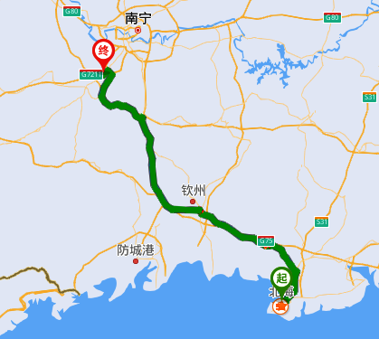 北海到南寧機場